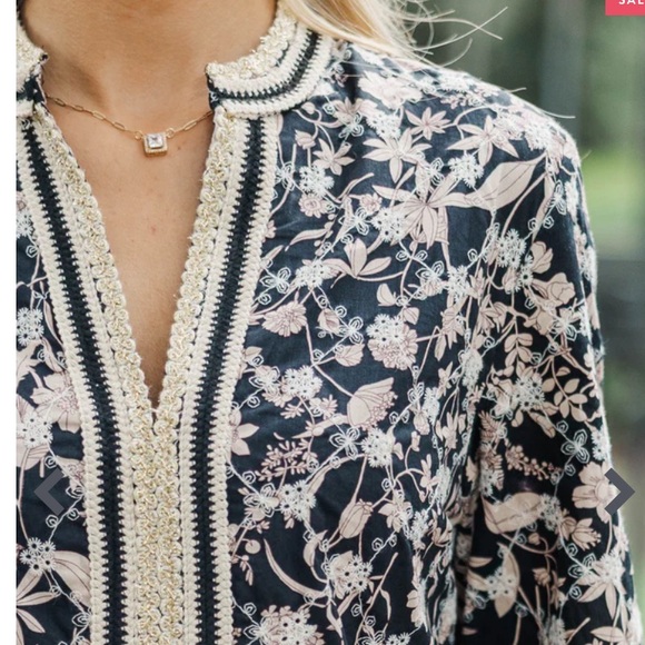 Floral Black and Cream Women's Dress - Picture 12 of 13